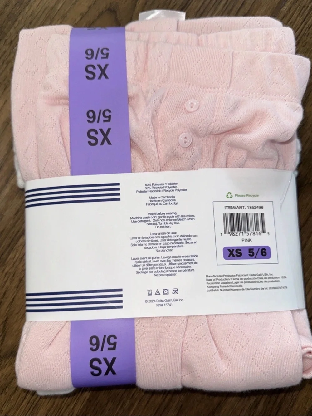 Splendid NWT Girls 4-Piece Sleep Set - Light Pink Size XS 5/6- 001*